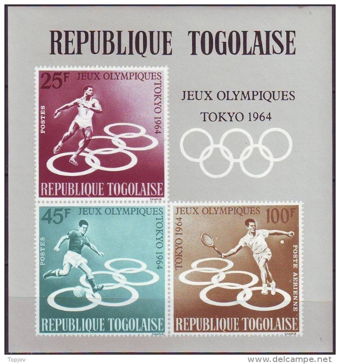 TOGO  - OLYMPIC  SET + BL  - TENNIS - FOOTBALL - DISCOBOLUS  - **MNH - 1964 - Water-Polo