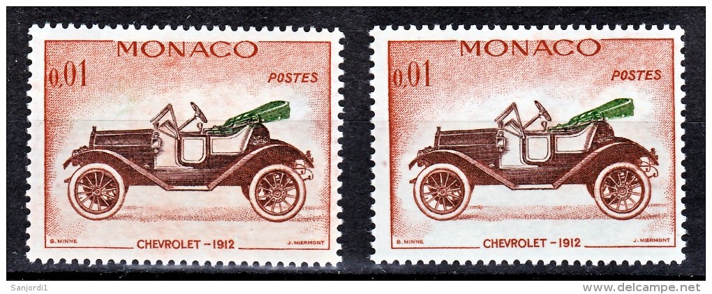 Monaco  557  Variété Fond Orange Et Normal Blanc Chevrolet 1912 Neuf ** TB MNH Sin Charnela - Variétés