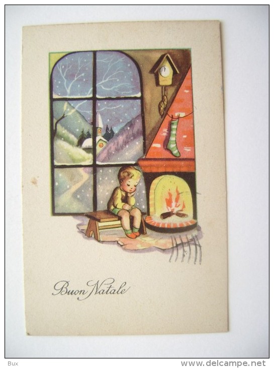 BUON NATALE  NOEL  Noël     POSTCARD  USED  CIRCULE'' CONDITION PHOTO FORMATO PICCOLO - Altri & Non Classificati