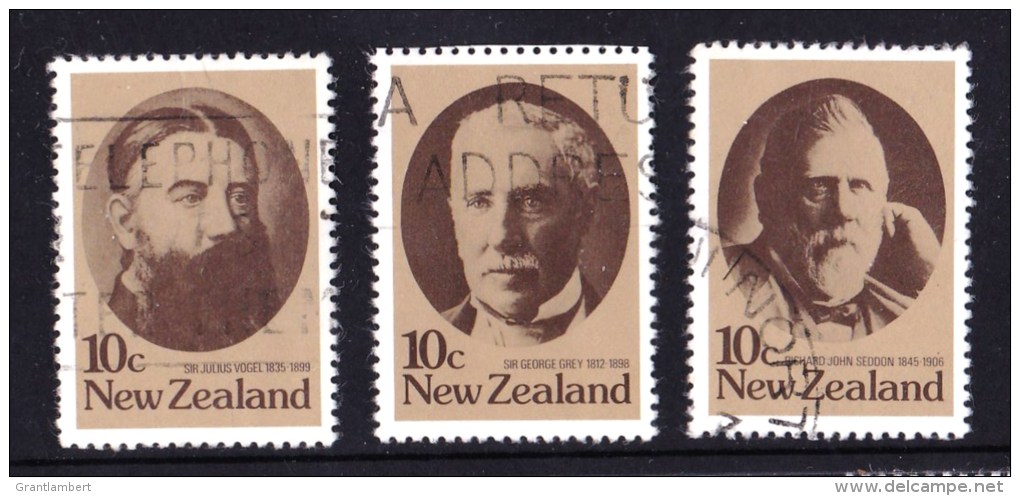 New Zealand 1979 Statesmen Set Of 3 Used - Used Stamps