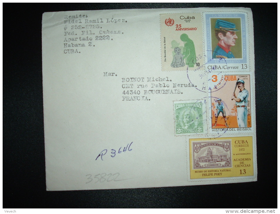 LR PAR AVION POUR LA FRANCE TP OBL. + ARRIVEE 21-12-1977 BOUGUENAIS (44) - Lettres & Documents