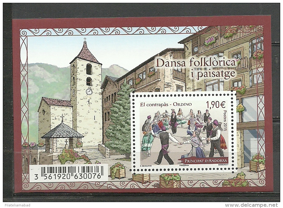 ANDORRA  CORREO FRANCES  HOJITA  BLOQUE SIN FIJA SELLOS  . ( K-3.C 8.15) - Blocks & Sheetlets