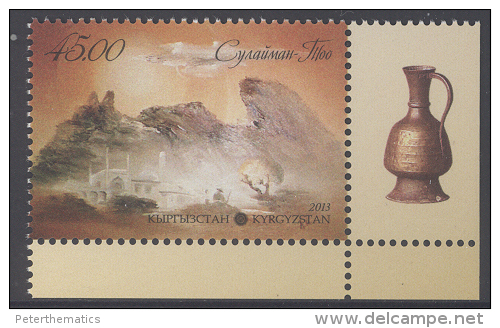 KYRGYZSTAN ,2013,MNH,UNESCO WORLD HERITAGE SITE, SULAIMAN-TOO, MOUNTAINS,1v - Volcanos