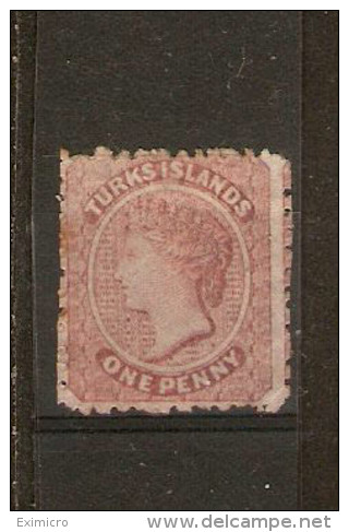 TURKS ISLANDS 1867 1d Dull Rose SG 1 Perf 11 - 12½  No Watermark MINT NO GUM Cat £65 - Turks & Caicos (I. Turques Et Caïques)