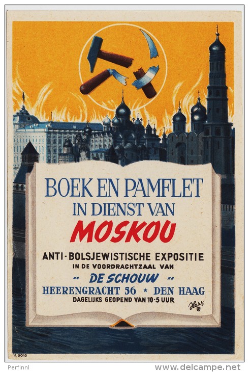 Flyer Anti-Bolsjewistiche Expositie "Boek En Pamflet In Dienst Van Moskou" - Affiches