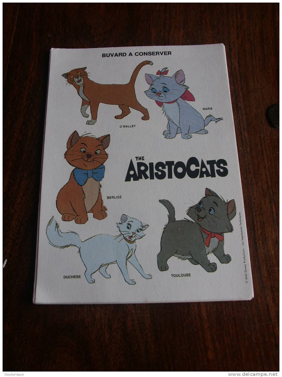 BUVARD WALT DISNEY  LES ARISTOCHATS - Bambini