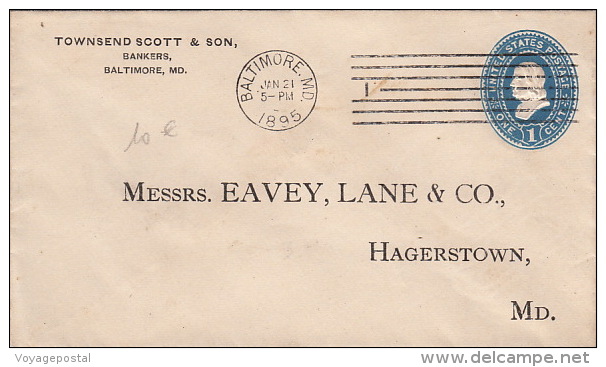 Entier Postal Etats-Unis Baltimore MD,One Cent 1895 - ...-1900