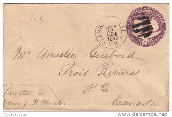 Entier Postal Etats-Unis Franklin, Postage Two Cents 1893 - ...-1900