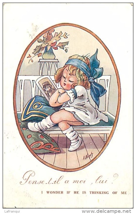 Ref J29- Illustrateur Enfants - A Wuyts -guerre 1914-18- Pense T Il A Moi , Lui ? -carte Bon Etat  - - Wuyts