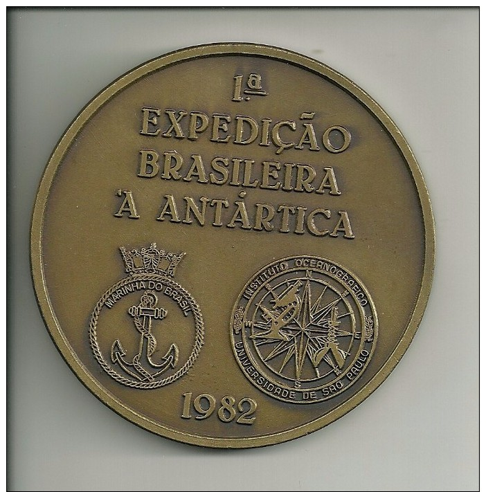 BRASIL  - MEDALLA BRONCE / PRIMERA EXPEDICION ANTARTICA  BRASIL  - BUQUE BARAO DE TEFFÉ -1982 - Other & Unclassified