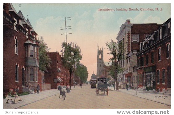 Broadway Looking South Canden New Jersey 1912 - Camden