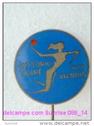 Sport: Handball Competition Svyturio Taure Vilnius _L088 - 6 Badges / Enamel, Heavy Metal Old - Pallamano