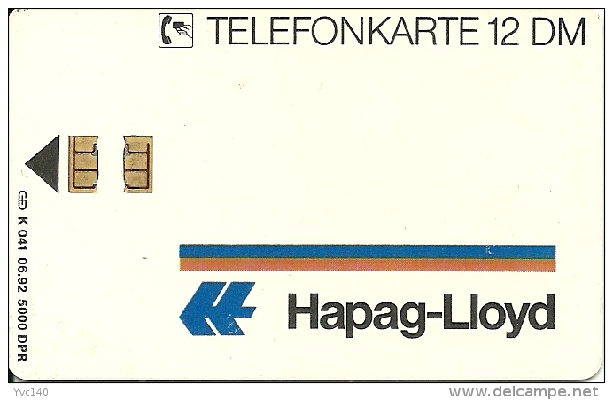 Germany K 041 06.92 Telefonkarte Hapag Lloyd - K-Series : Customers Sets