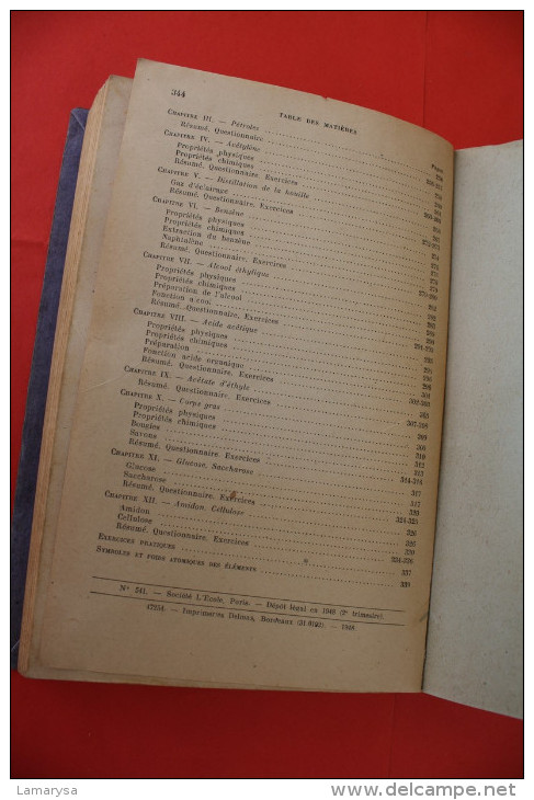 PROGRAMME ->1947 CHIMIE Cours Complementaires Classe de 4é & 3é->G.EVE Agrégè DE SCIENCES PHYSIQUES ENSEIGNEMENT MODERNE