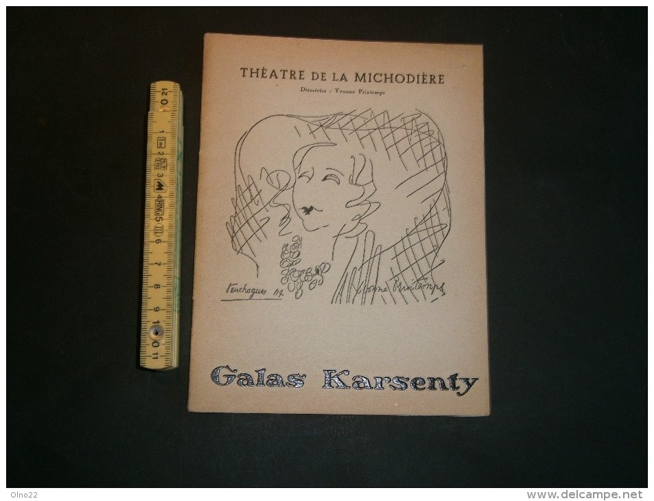 PARIS 1954 - THEATRE DE LA MICHAUDIERE GALAS KARSENTY LES CYCLONES - Programme - Programmes