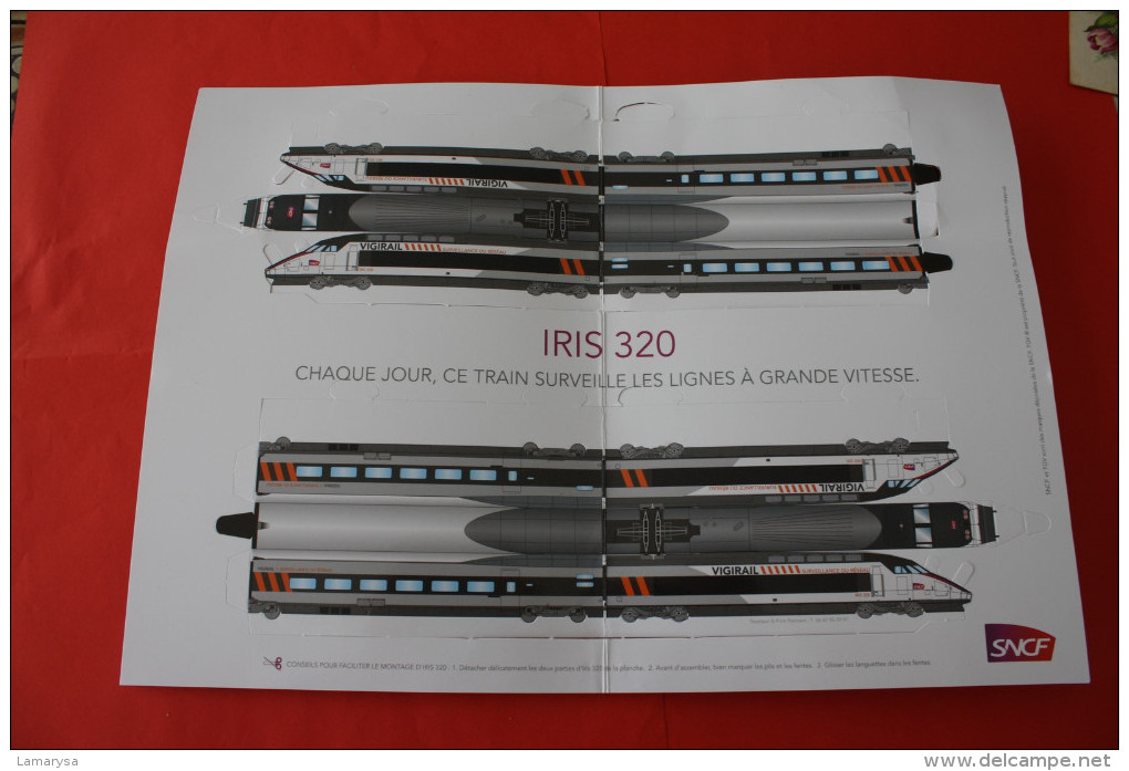 VIGIRAIL IRIS 320 PUBLICITAIRE SNCF A(DECOUPAGE)CHAQUE JOUR CE TRAIN SURVEILLE LES LIGNES TGV A GRANDE VITESSE->ACCUEIL - Chemin De Fer