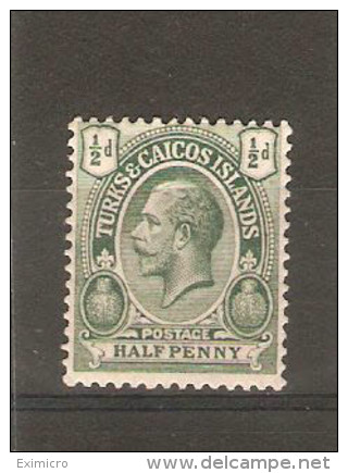 TURKS And CAICOS  ISLANDS 1921 Watermark Multiple Script CA ½d SG 155 MOUNTED MINT Cat £3.75 - Turks And Caicos