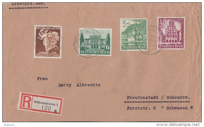 DR R-Brief Mif Minr.765,768,753,759 Wilhelmshaven - Briefe U. Dokumente