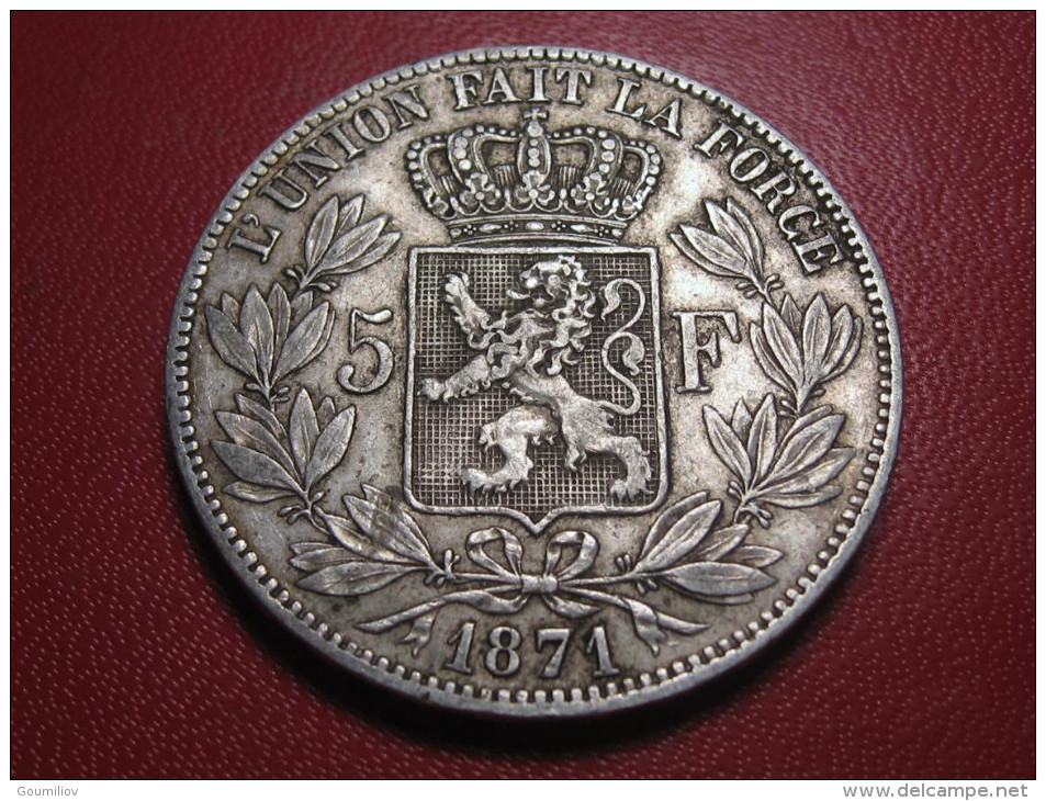 Belgique - 5 Francs Leopold II 1871 10035 - 5 Francs