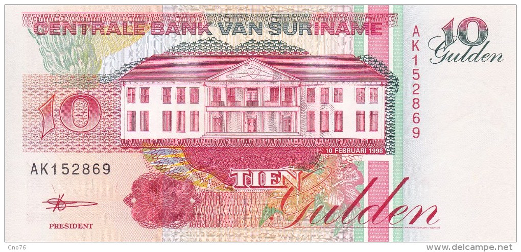 Billet Suriman 10 Gulden Du 10 02 1998 - Suriname