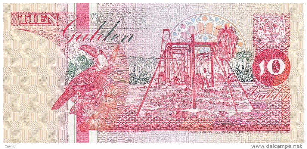 Billet Suriman 10 Gulden Du 10 02 1998 - Suriname