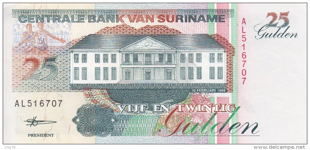 Billet Suriman 25 Gulden Du 10 02 1998 - Suriname