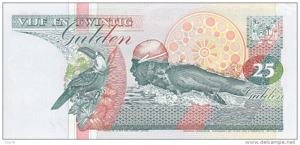 Billet Suriman 25 Gulden Du 10 02 1998 - Surinam