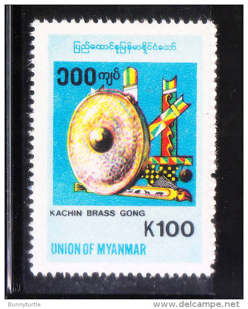 Myanmar Burma 1998-2000 Musical Instruments Kachin Brass Gong 100k MNH - Myanmar (Burma 1948-...)