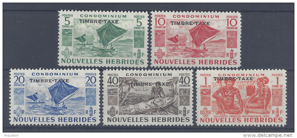 Nelles-HEBRIDES - 1953 - LEGENDE  FRANCAISE - TAXES N° 26 à 30 - X - TB - - Timbres-taxe