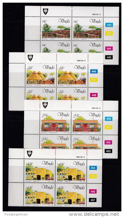 VENDA, 1984, MNH Controls Blocks Of 4, 5 Years Independence, M 99-102 - Venda