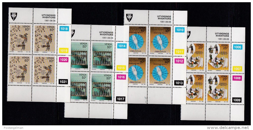 VENDA, 1991, MNH Controls Blocks Of 4, Inventions, M 221-224 - Venda