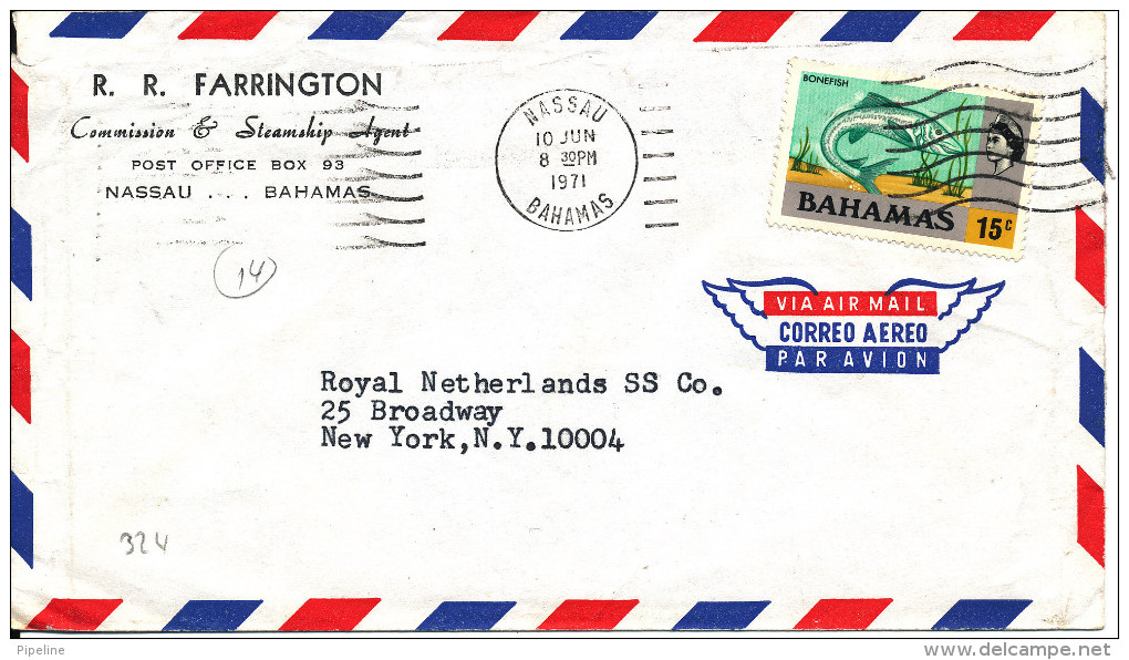 Bahamas Air Mail Cover Sent To USA 10-6-1971 - Bahamas (1973-...)