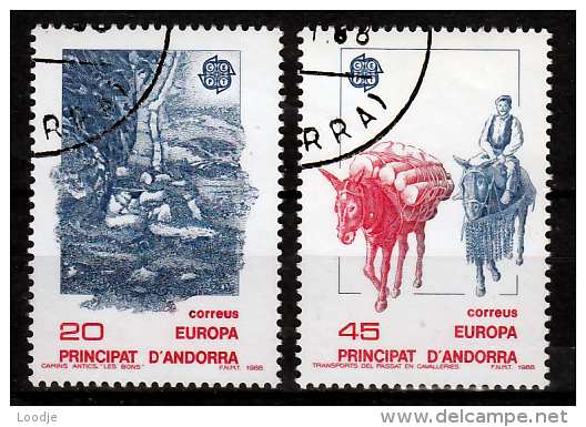 Spaans Andorra Mi 200,201 Europa Cept Gestempeld Fine Used - 1988