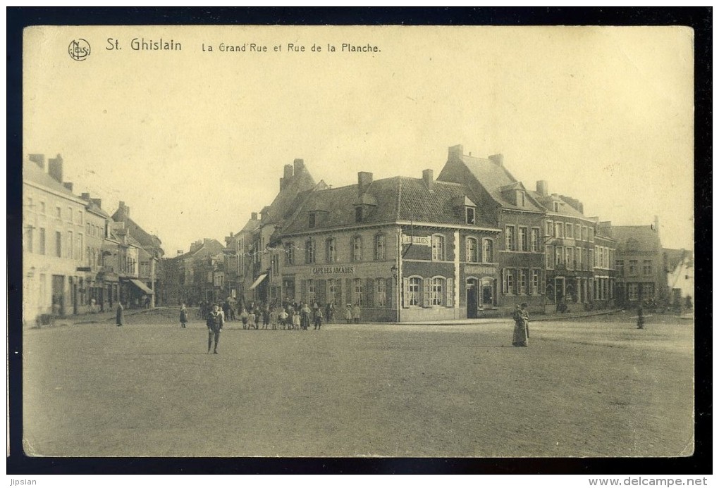 Cpa  Belgique St Ghislain  La Grand'rue Et Rue De La Planche  SEPT2 - Saint-Ghislain