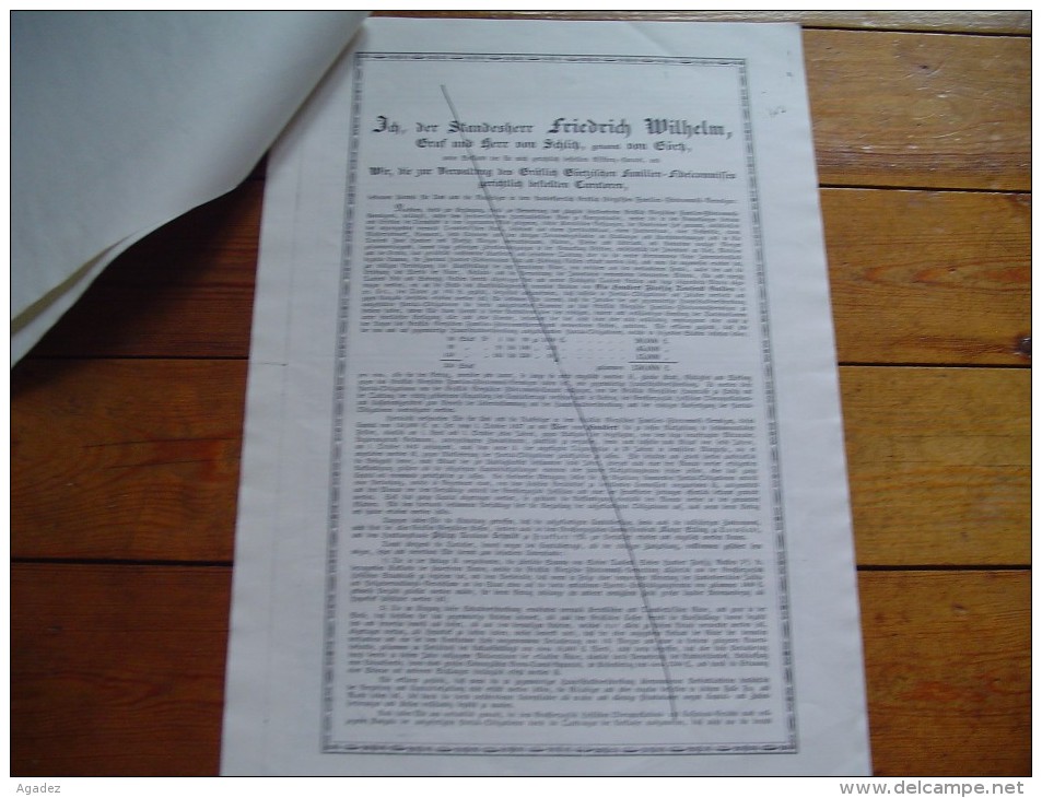 Copie Partial Obligation In Preussischem Courant Darmstadt 1837 - Banco & Caja De Ahorros