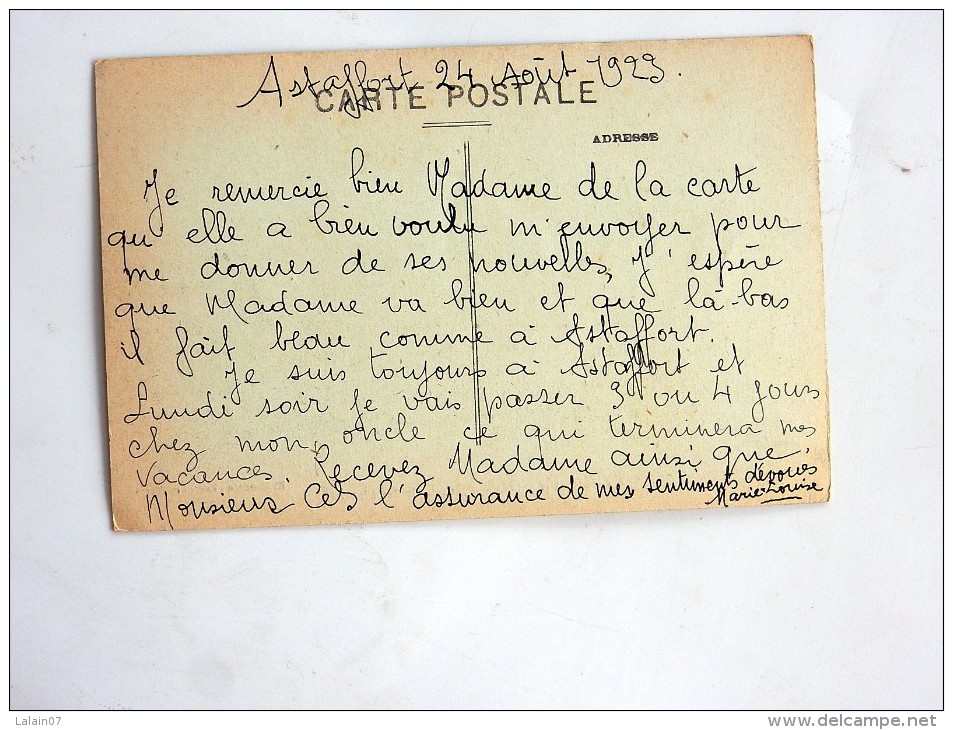 Carte Postale Ancienne : ASTAFFORT : Promenade Des Platanes , Animé, En 1923 - Astaffort