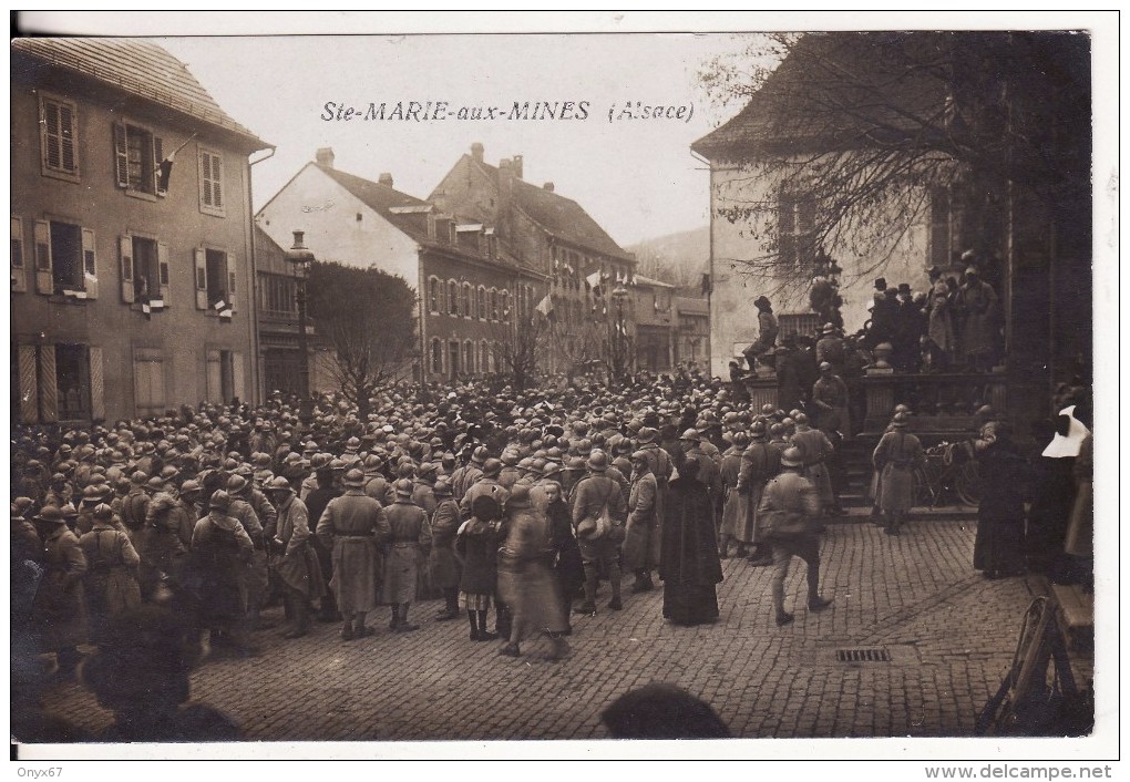 Carte Postale Photo Militaire Français à SAINTE-MARIE-AUX-MINES (Haut-Rhin)  TOP CARTE - RARE - VOIR  2 SCANS - Sainte-Marie-aux-Mines