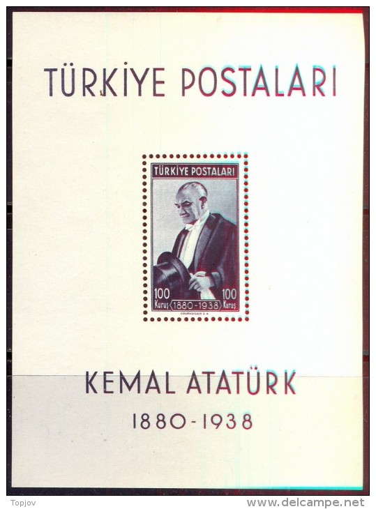 TURKEY - KEMAL  ATATURK  - **MNH  - 1939 - LUXE - Blocs-feuillets