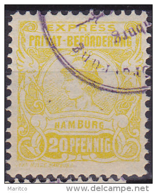 Privatpost Eilmarke Hammonia II  1888 18A Perf 11½  Yellow - Private & Lokale Post