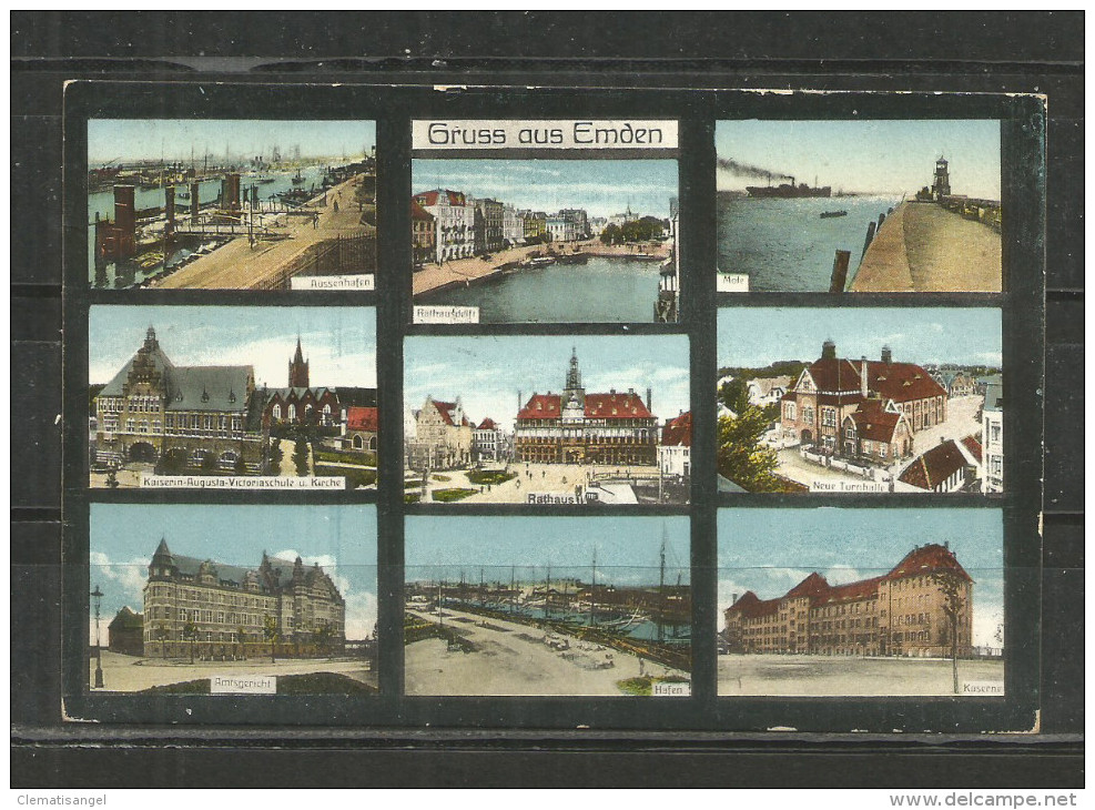 855b * GRUSS AUS EMDEN * IN NEUN ANSICHTEN * NACH DEN HAAG * 1928 **!! - Emden