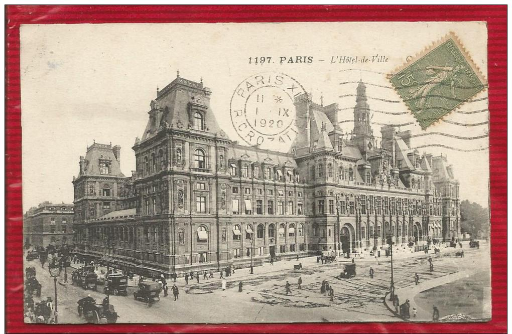 75 - PARIS  - HOTEL DE VILLE  - CPA  - 1920 - Autres Monuments, édifices