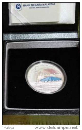 Malaysia 2015 National Mosque 10 Ringgit Silver 99.9 Proof Coin Coa & Box - Malaysia