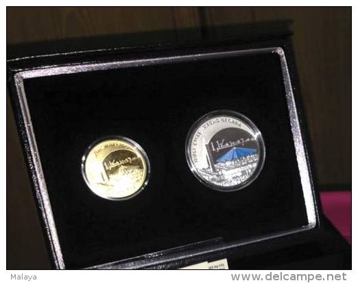 Malaysia 2015 National Mosque Silver 99.9 Proof Coin 10 Ringgit  & 1 Ringgit Proof - Malaysia