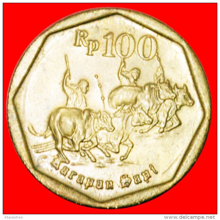 * GARUDA AND BULLS: INDONESIA ★ 100 RUPIAH 1991! LOW START &#9733; NO RESERVE! - Indonesien