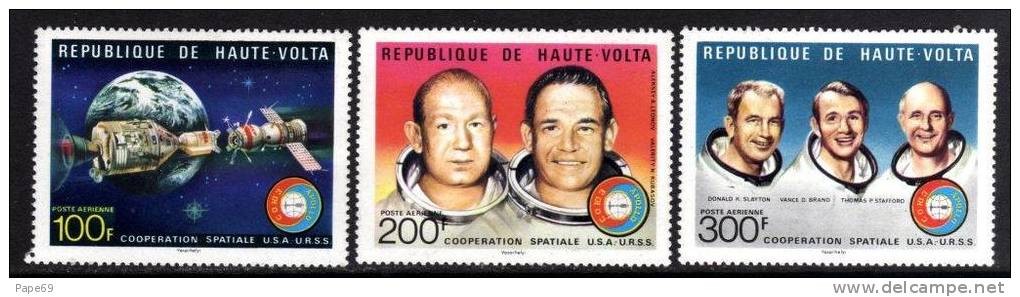 Haute Volta P.A. N° 193 / 95  XX  Coopération Spatiale USA-URSS, Les 3 Valeurs  Sans Charnière TB - Upper Volta (1958-1984)