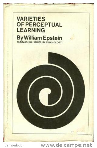 Varieties Of Perceptual Learning By William Epstein - Schule/Unterricht