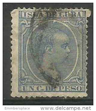 Spanish Cuba -1894 Alfonso 1c Used   Sc 134 - Kuba (1874-1898)