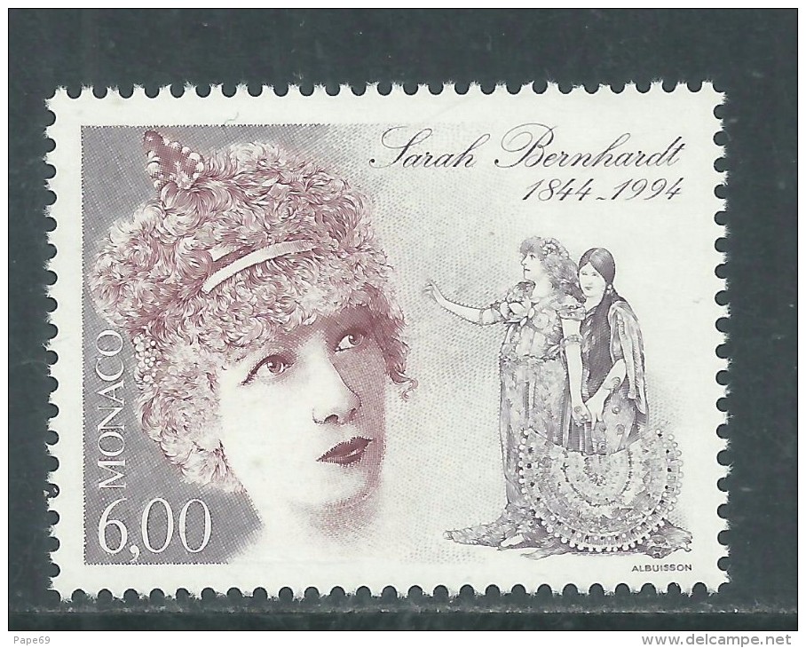 Monaco N° 1963 XX 150ème Anniversaire De La Naissance De Sarah Bernhardt,  Sans Charnière TB - Other & Unclassified