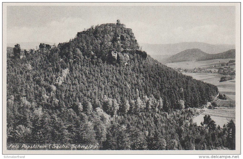 AK Sächsische Schweiz Fels Papststein Alter Turm Bei Papstdorf Königstein Gohrisch Cunnersdorf Krippen Bielatal Pirna - Gohrisch