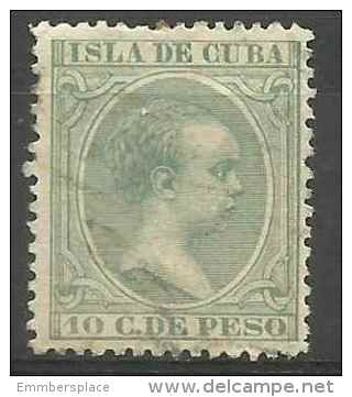 Spanish Cuba -1896 Alfonso 10c Used   Sc 149 - Kuba (1874-1898)